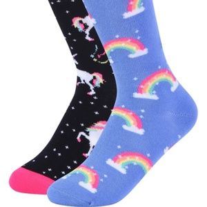 WOMEN'S UNICORN STARS CREW SOCKS 2 PACK